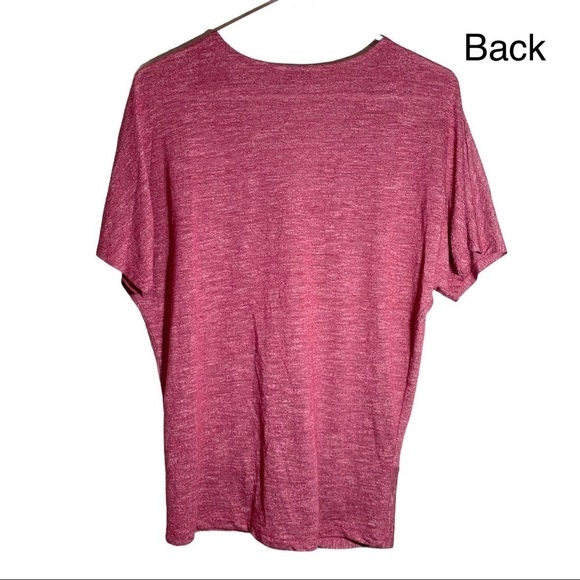 Y2K Juicy Couture Red Dolman Sleeve Front Twist Hem Short Sleeve Shirt - Picture 7 of 16